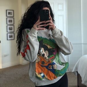 Dragon Ball - Goku & Shenron Oversized Print Sweatshirt - Bioworld - RARE FIND